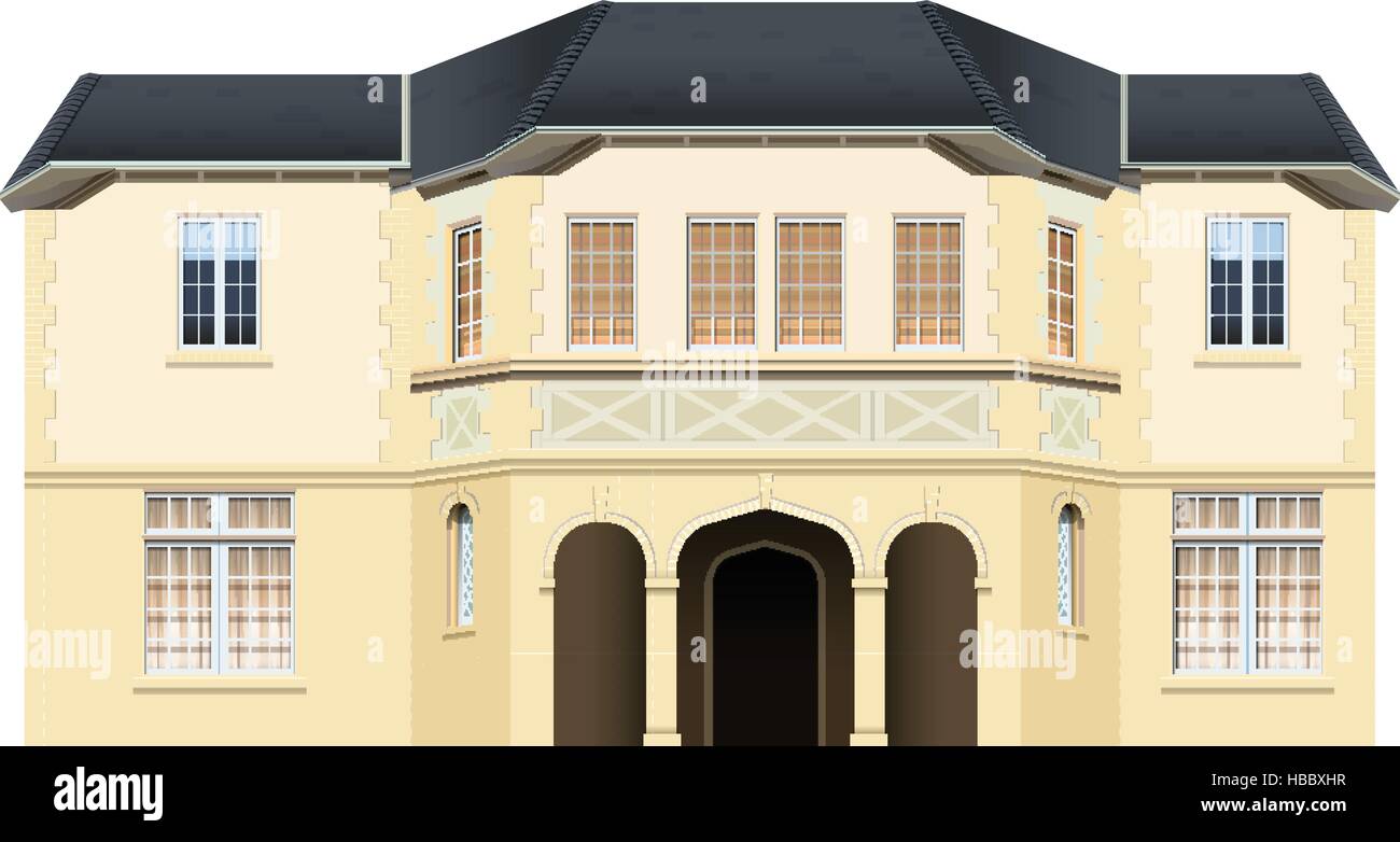 Casa di lusso con molte finestre immagine Illustrazione Vettoriale