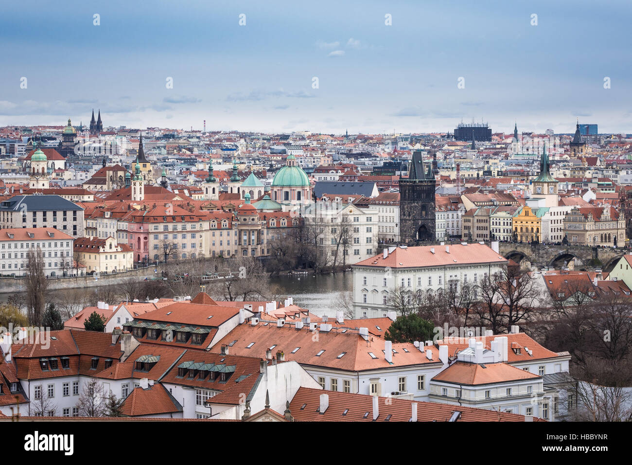 Vista della città di Praga, Repubblica Ceca Foto Stock