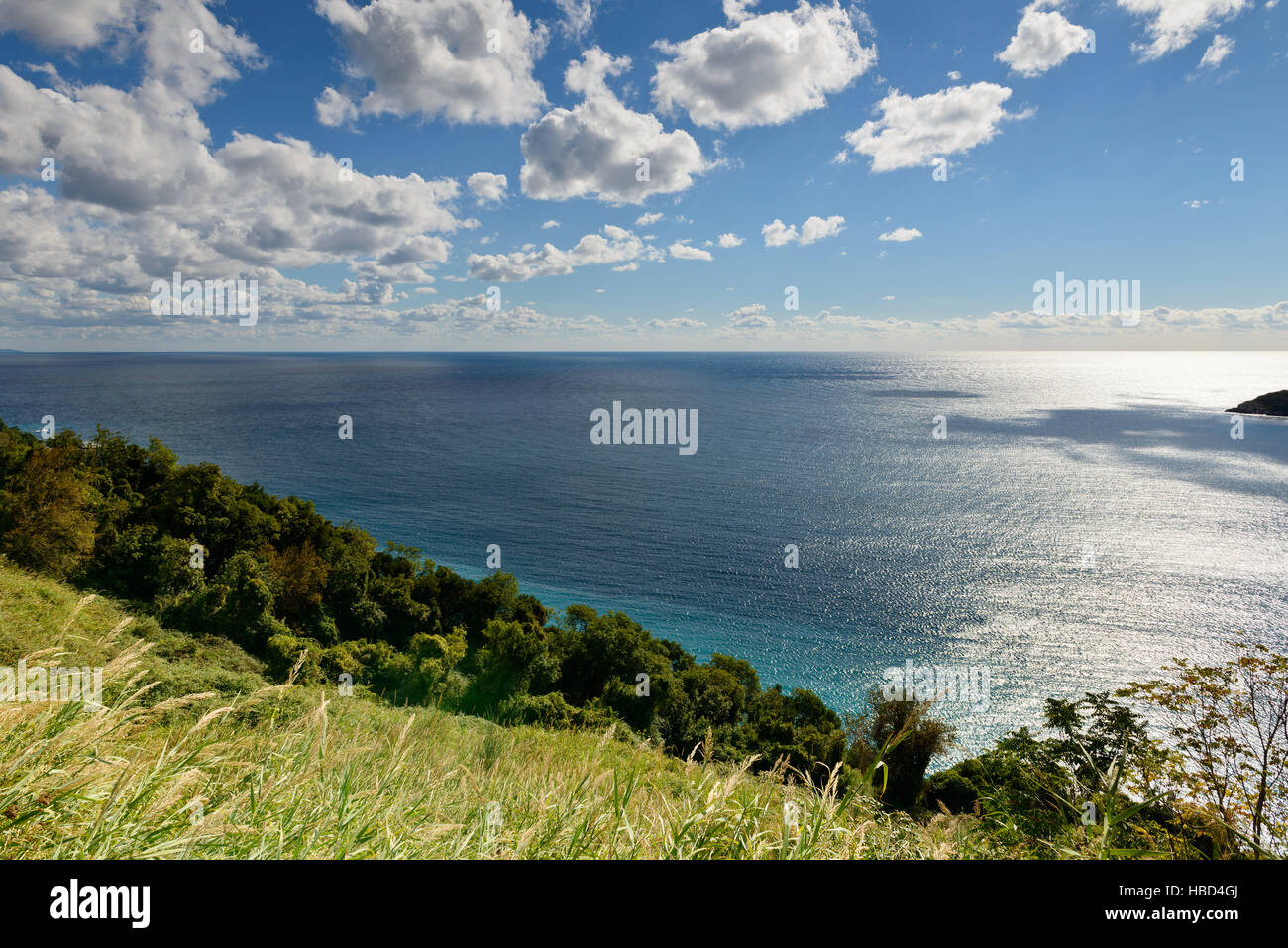 Mare Mediterraneo nei pressi di Budva paesaggio, Montenegro, l'Europa. Foto Stock