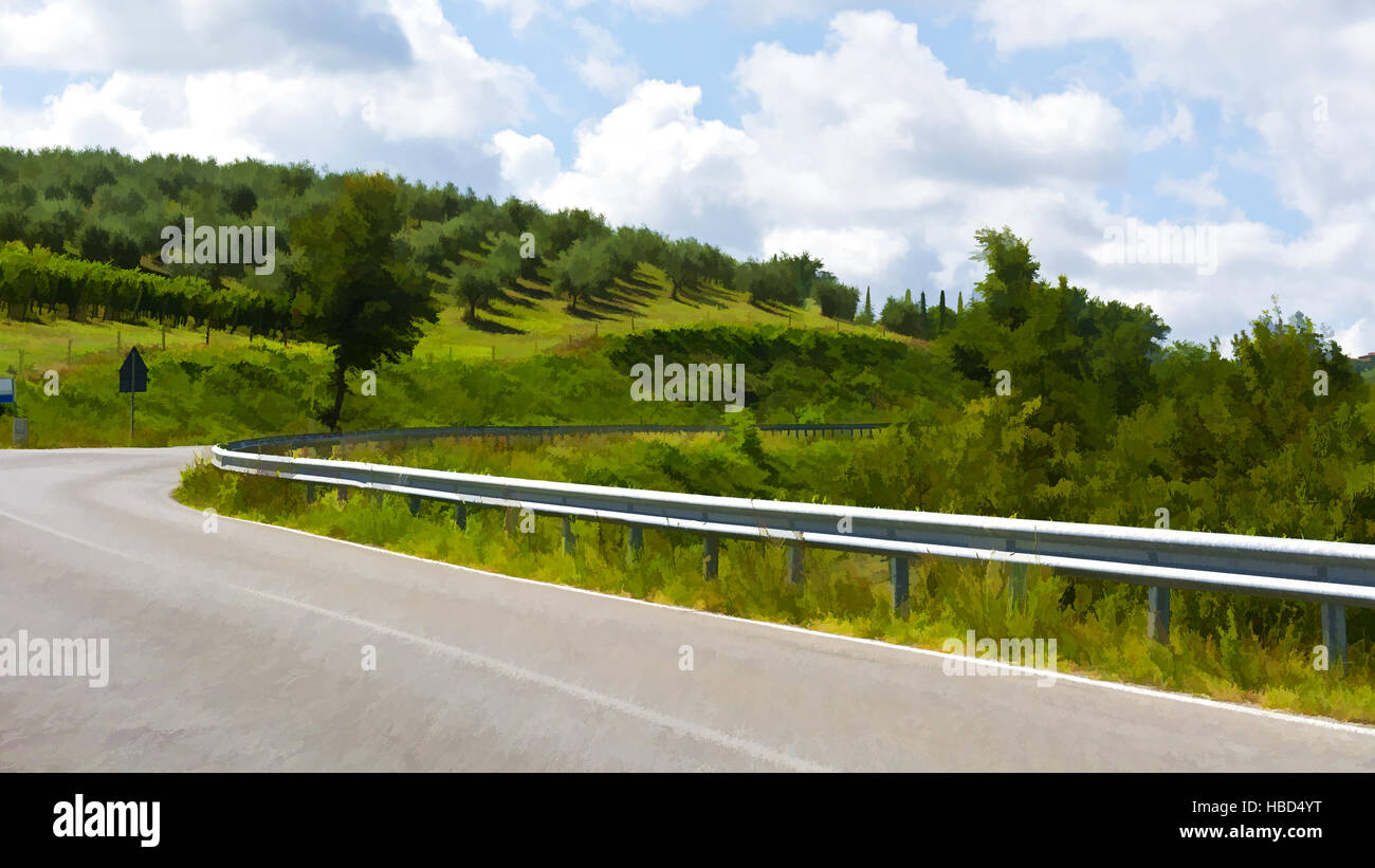 I vigneti e gli oliveti Foto Stock