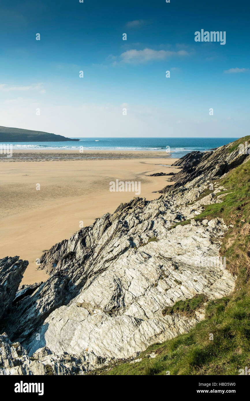Il premiato Crantock Beach in Newquay, Cornwall. Foto Stock