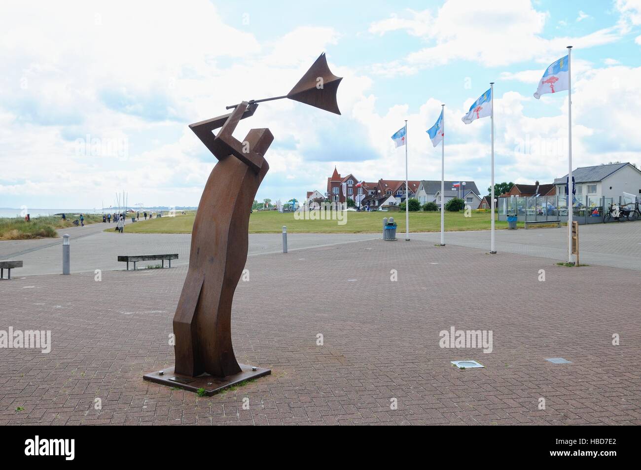 Arte in spiaggia Schönberger Mar Baltico Germania Foto Stock