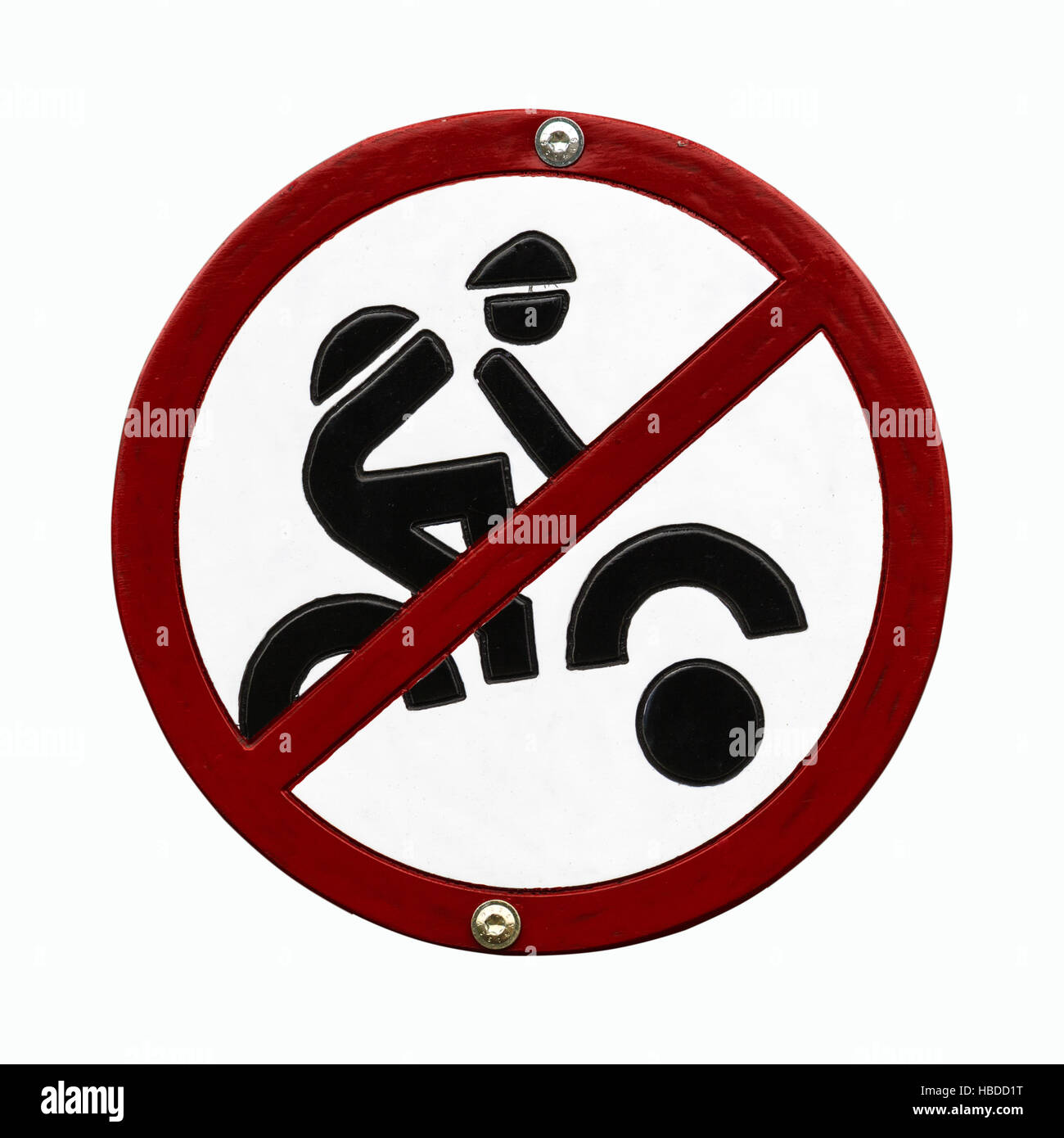 Mountainbiking prohibidden segno Foto Stock