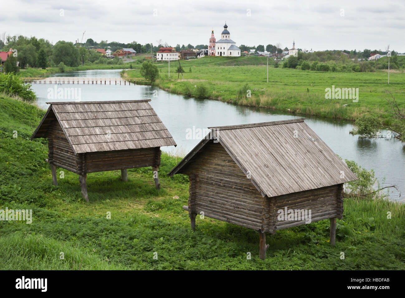 Capannone per il rimessaggio del XIX secolo in Russia Foto Stock