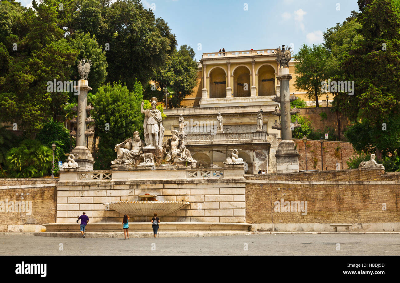 La piazza del Popolo a Roma, Italia. Foto Stock