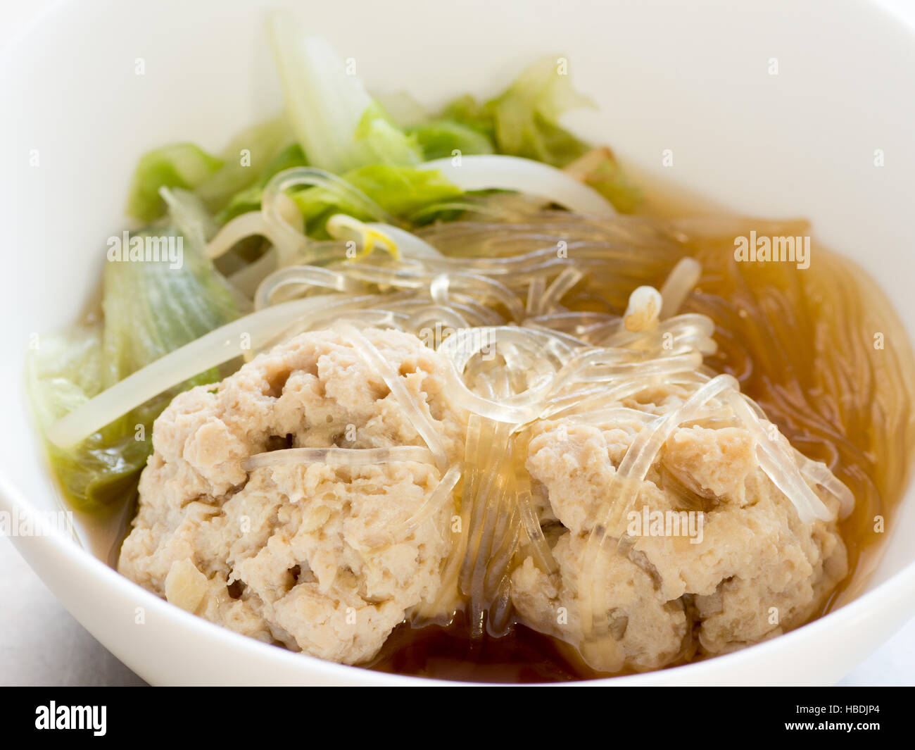 La cucina giapponese, pesce palla zuppa Tsumire chiamato Foto Stock