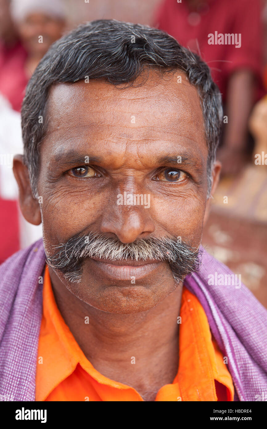 Ritratto di un uomo in Alappuzha (Alleppey), Kerala, India, Foto Stock