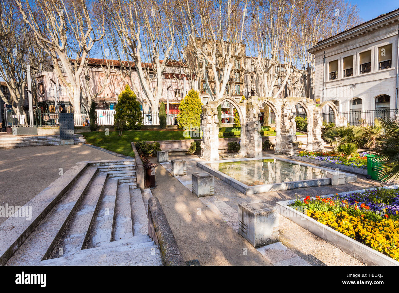 Square Agricol Perdiguier a Avignon, Francia. Foto Stock