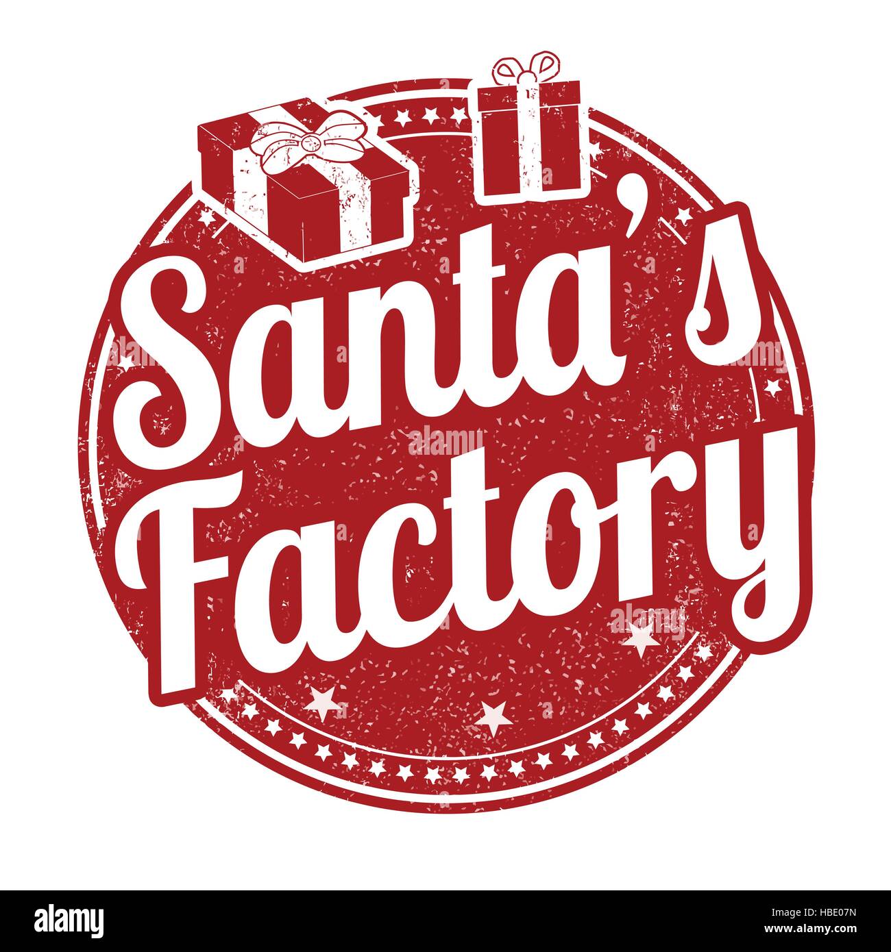 Santa's Factory grunge timbro di gomma su sfondo bianco, illustrazione vettoriale Illustrazione Vettoriale
