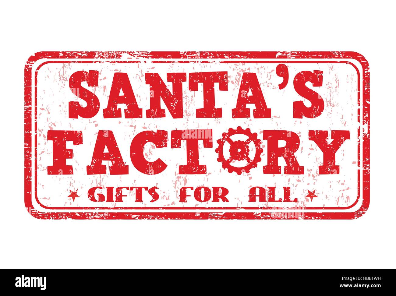 Santa's Factory grunge timbro di gomma su sfondo bianco, illustrazione vettoriale Illustrazione Vettoriale