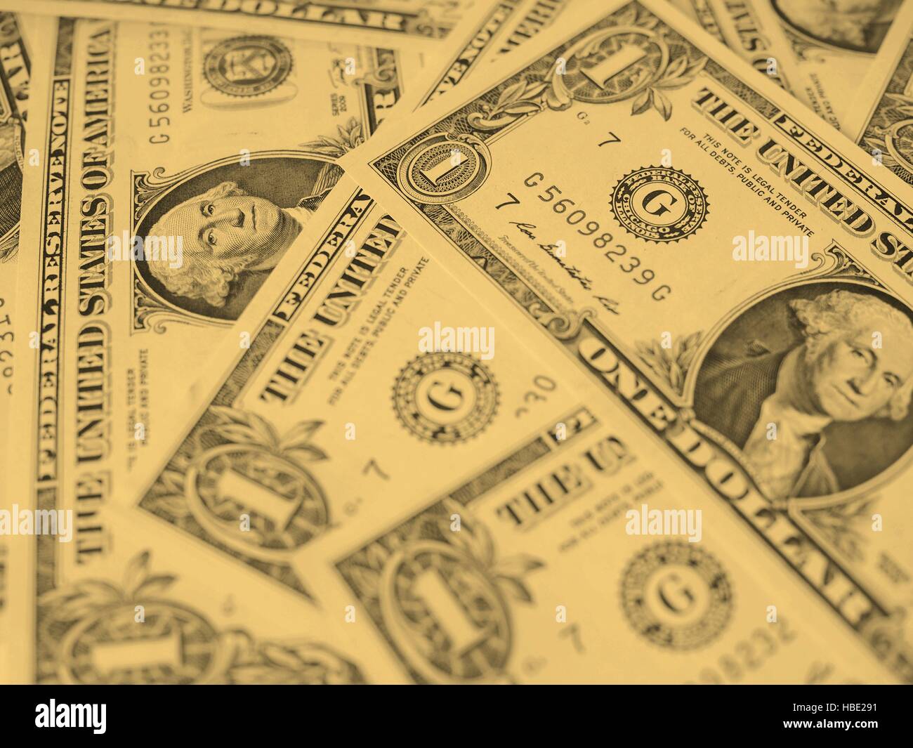 Dollar note 1 dollaro - vintage Foto Stock