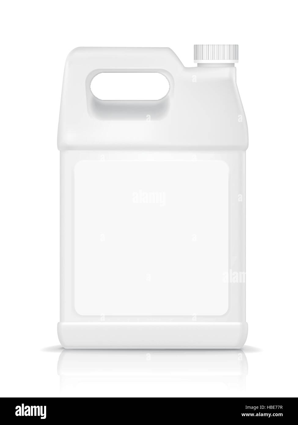 Vuoto bottiglia di plastica per detergente isolato su sfondo bianco Illustrazione Vettoriale