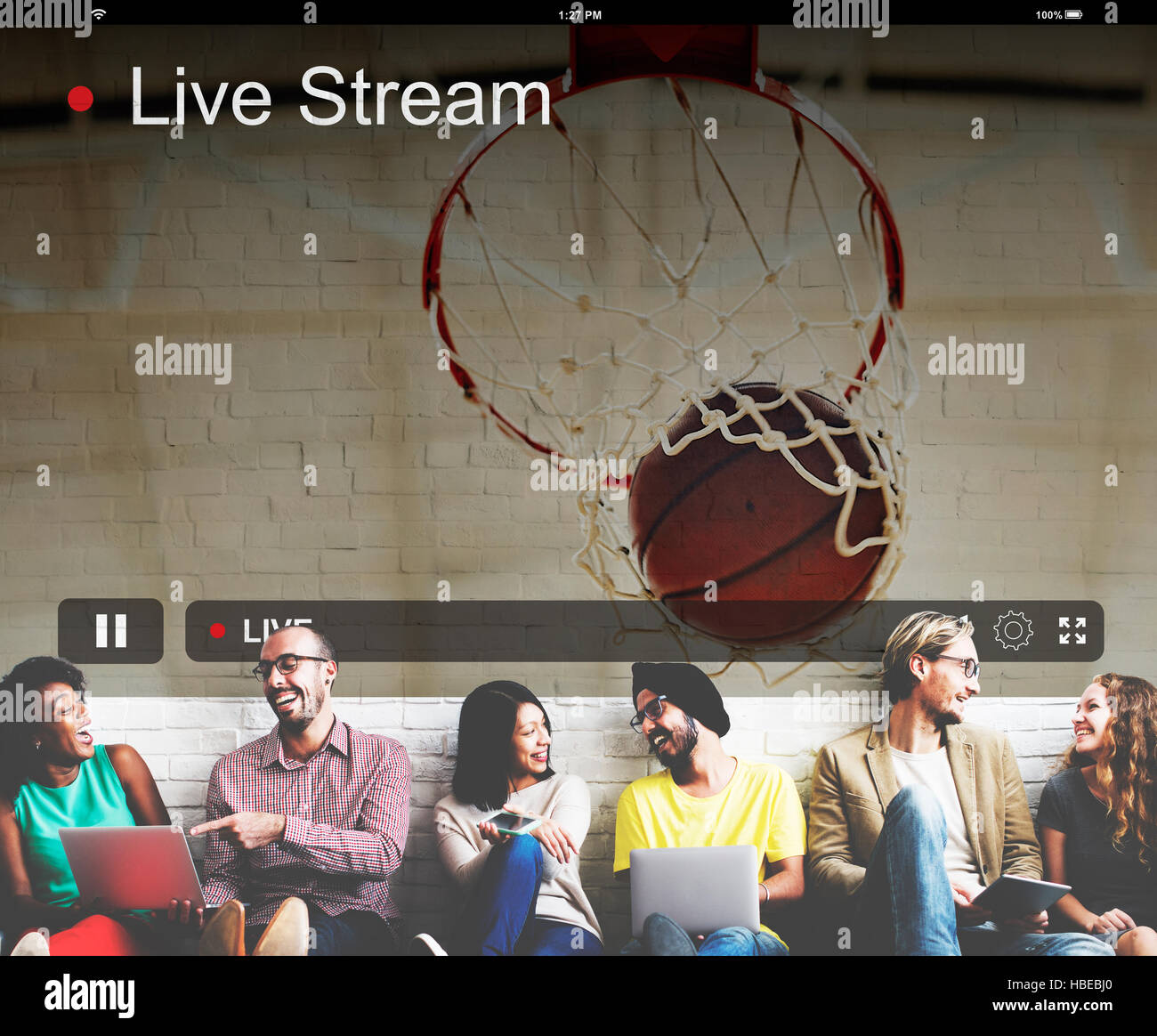 Live Streaming Video multimediale Concept Foto Stock