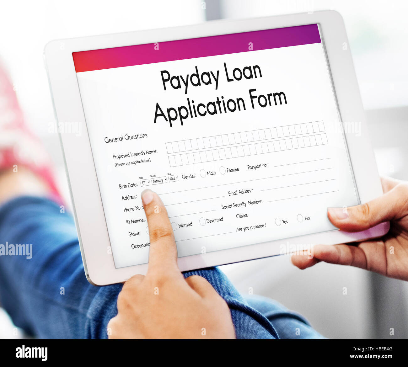 Payday Loan Application Form Concept Foto Stock
