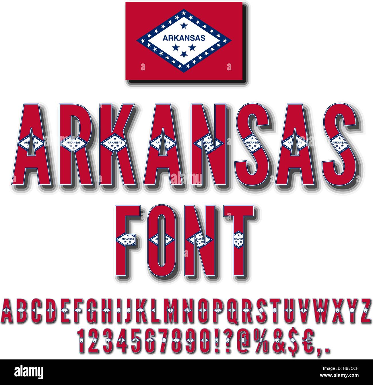 Bandiera nazionale Font Illustrazione Vettoriale