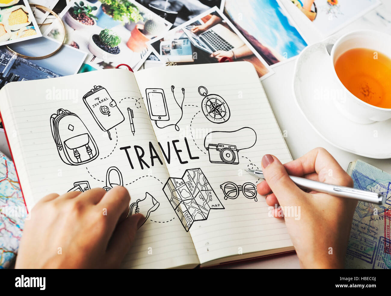 I viaggi di vacanza Icona del concetto di vacanza Foto Stock