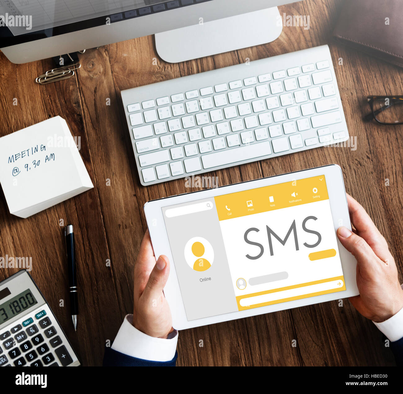 Messaggio Chat dal vivo concetto di comunicazione Foto Stock