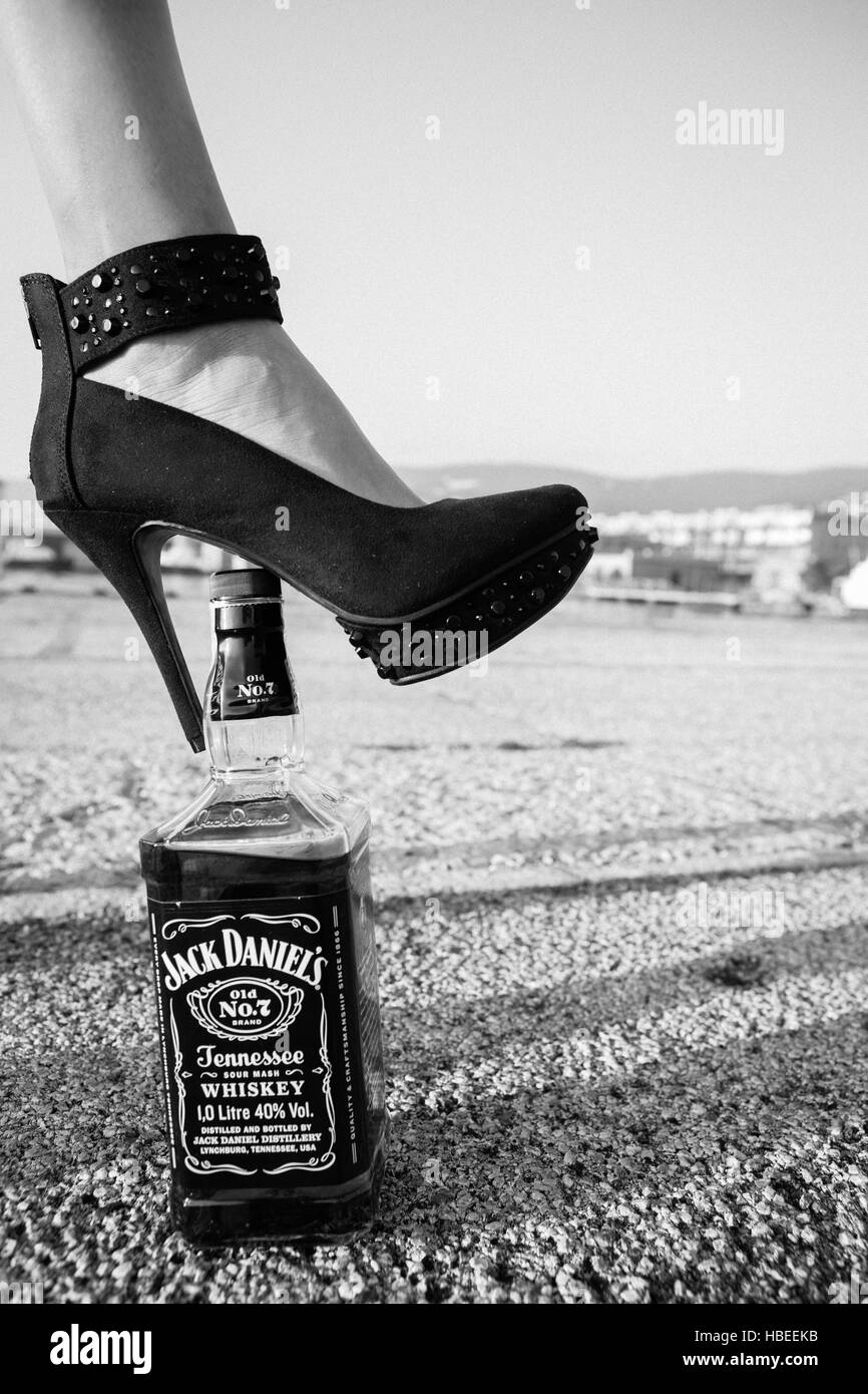Italia Friuli Venezia Giulia Trieste ,27 settembre 2014 ,Jack Daniel's, un marchio di vendita migliori whiskey americano Foto Stock