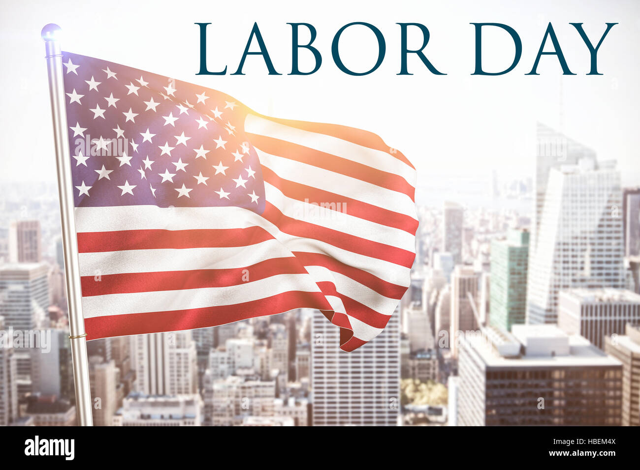 Immagine composita della giornata del lavoro il testo Foto Stock