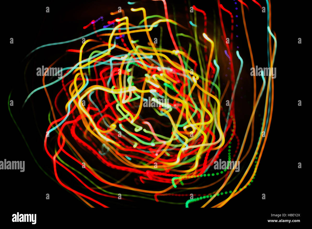 Motion luci incandescenti le linee Foto Stock