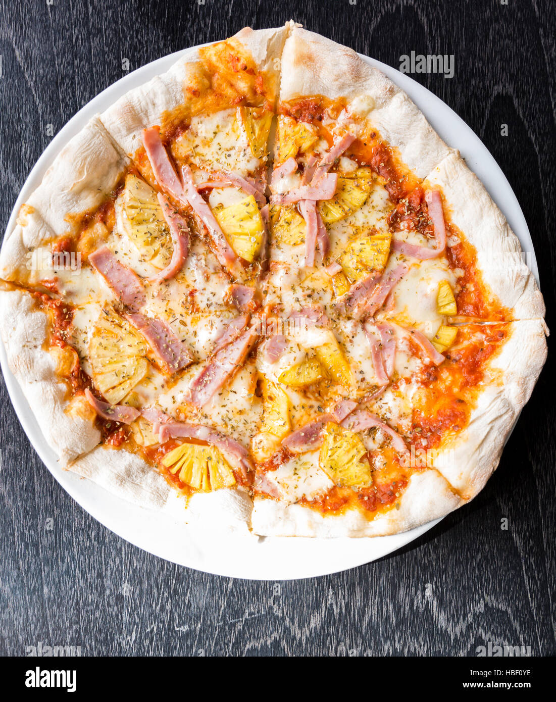 Pizza hawaiana Foto Stock