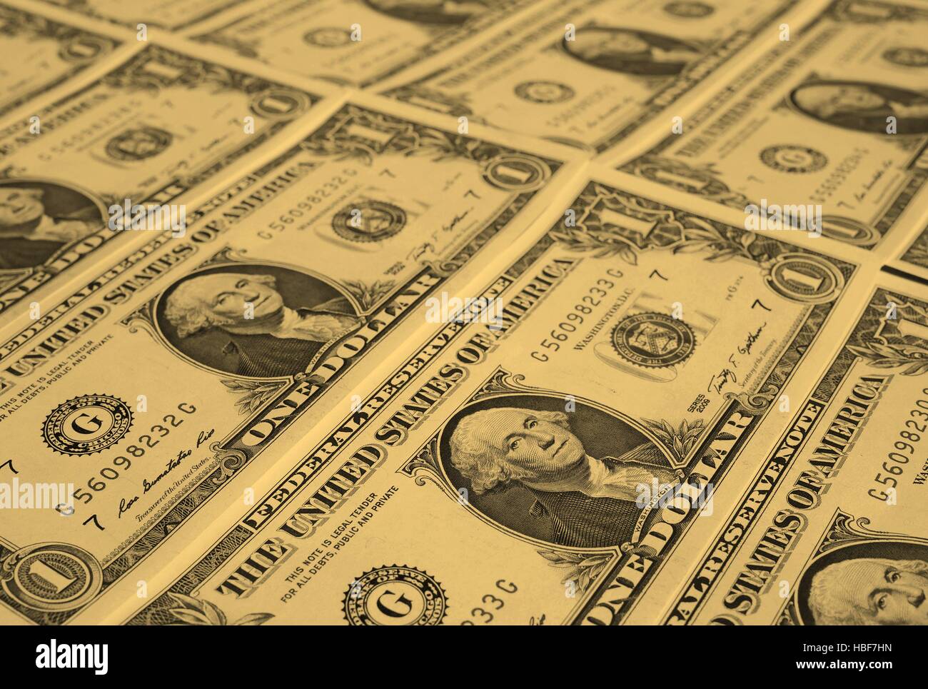 Dollar note 1 dollaro - vintage Foto Stock