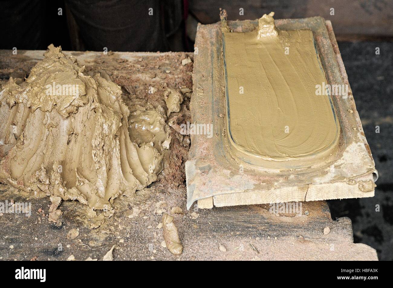 Finite a mano a forma di tegole Foto Stock