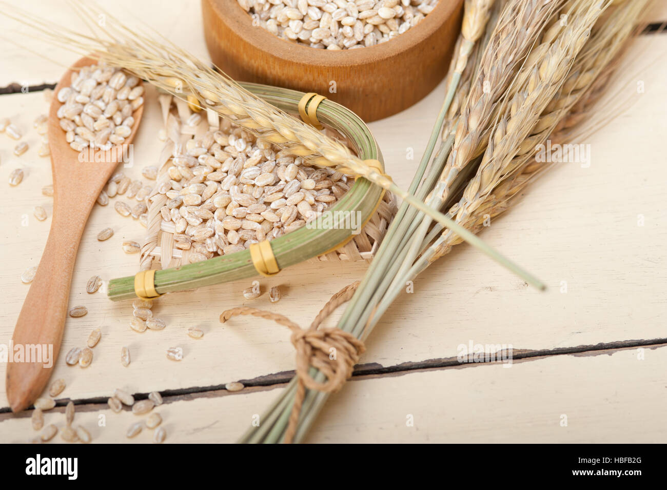 Organici di chicchi d'orzo Foto Stock