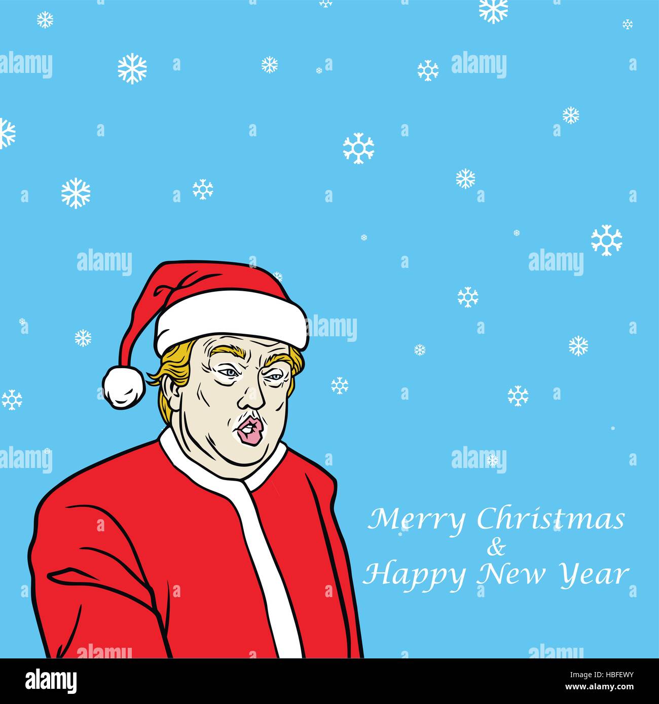 Donald Trump Natale Greeting Card Vector Cartoon caricatura Illustrazione Vettoriale