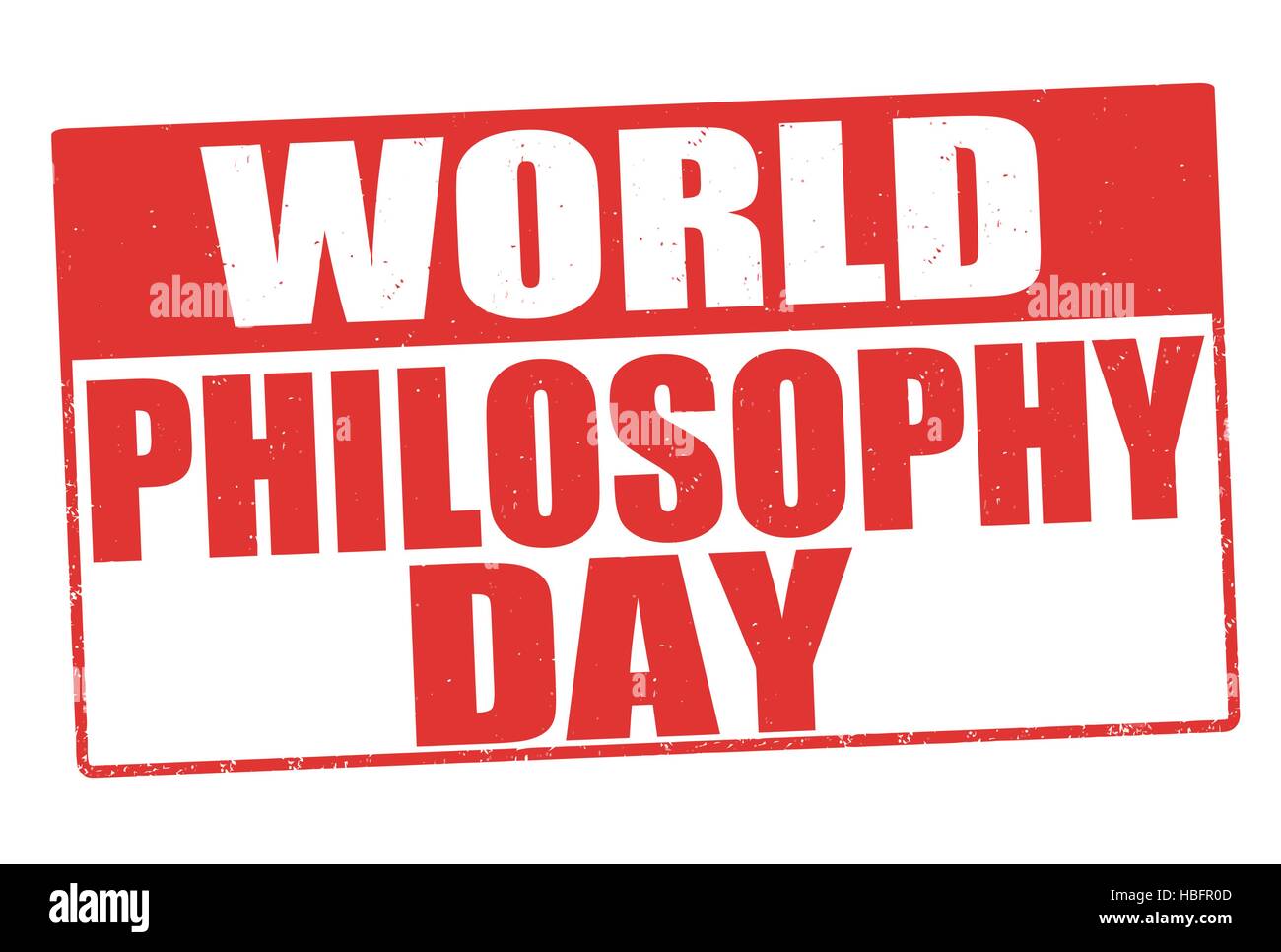 World Philosophy Day grunge timbro di gomma su sfondo bianco, illustrazione vettoriale Illustrazione Vettoriale