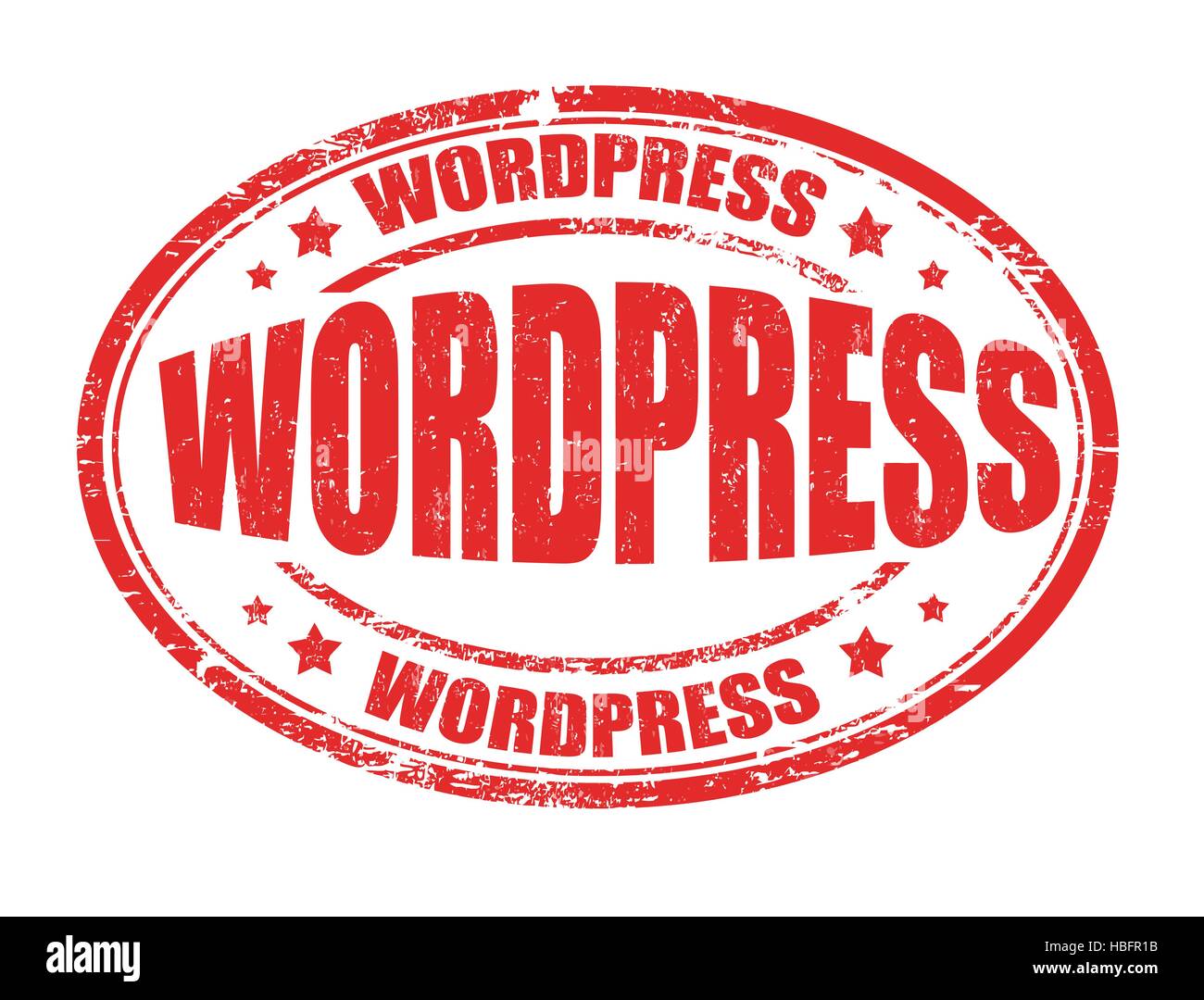 Wordpress grunge timbro di gomma su sfondo bianco illustrazione vettoriale Illustrazione Vettoriale