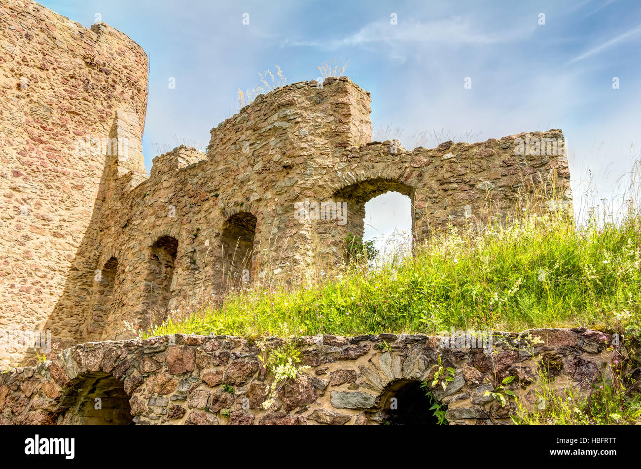 Castello in rovina in Frauenstein Foto Stock