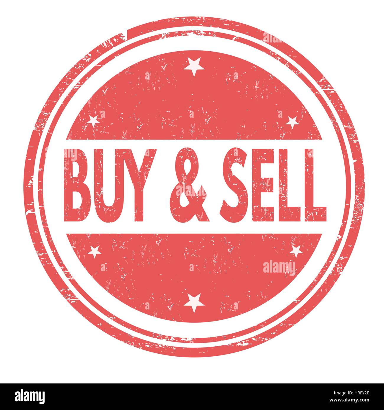 Comprare e vendere grunge timbro di gomma su sfondo bianco, illustrazione vettoriale Illustrazione Vettoriale