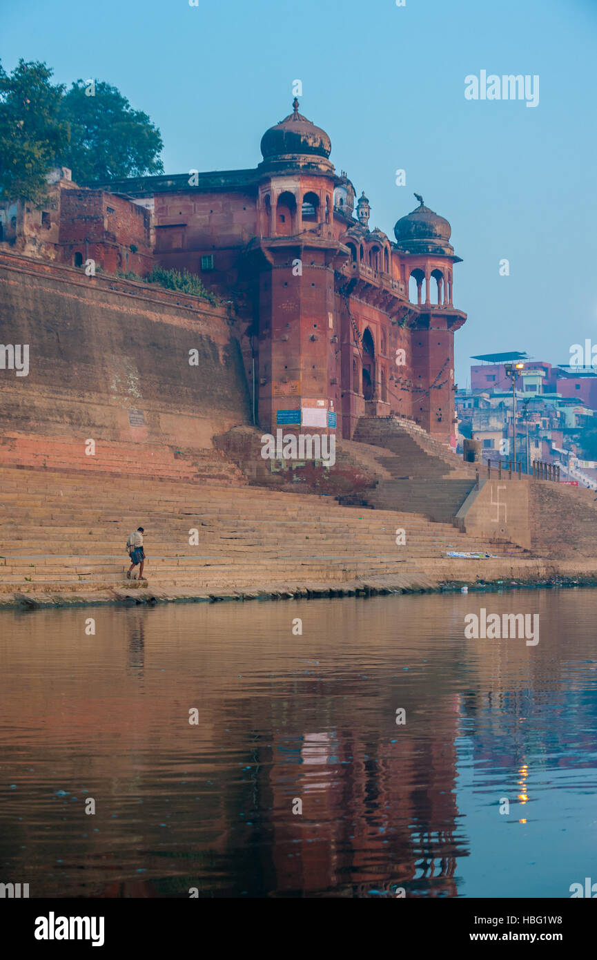Città santa di Varanasi, India Foto Stock