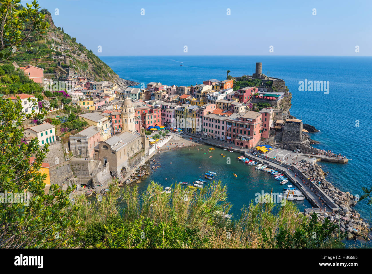 Vernazza village, Cinque Terre, Italia Foto Stock