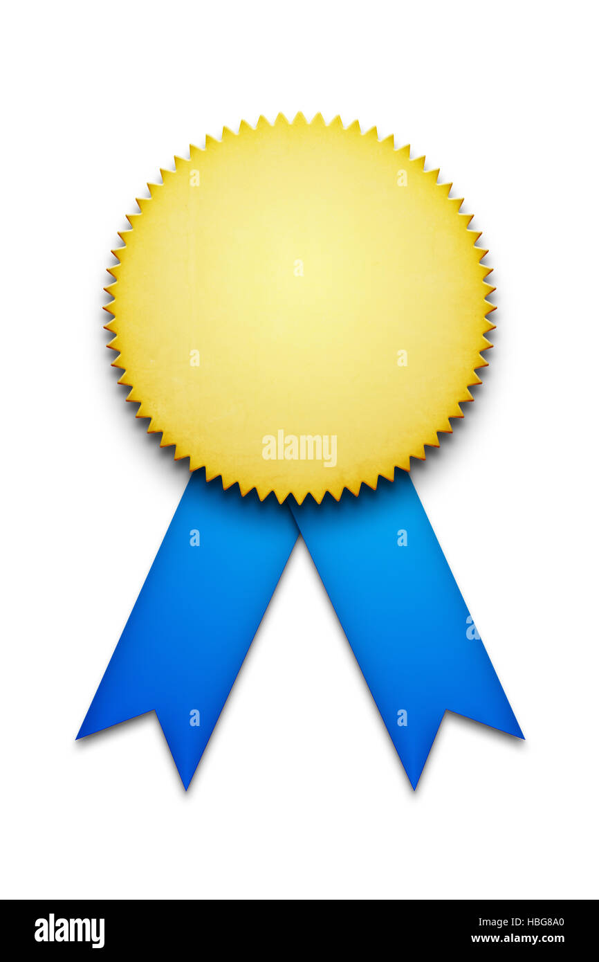 Premio in bianco badge a nastro Foto Stock