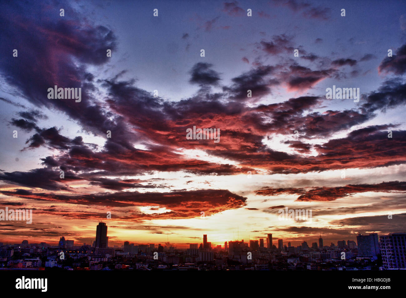 Bangkok durante il tramonto Foto Stock