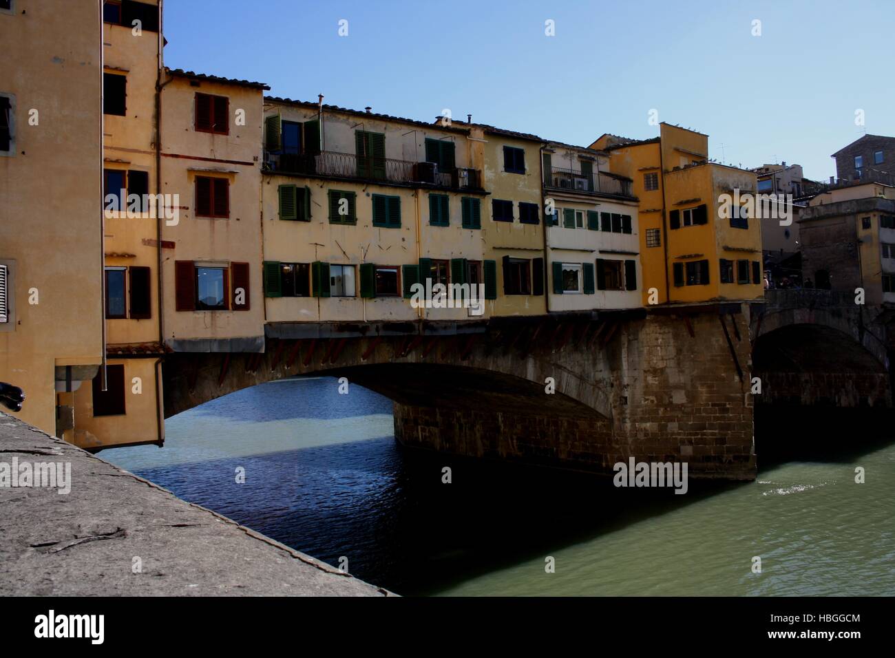 Firenze Ponte Vecchio, da ovest Foto Stock
