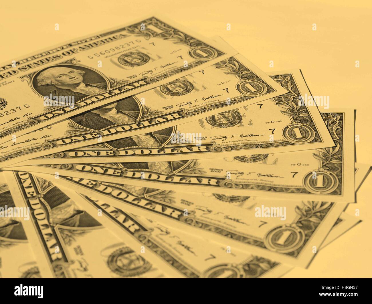 Dollar note 1 dollaro - vintage Foto Stock