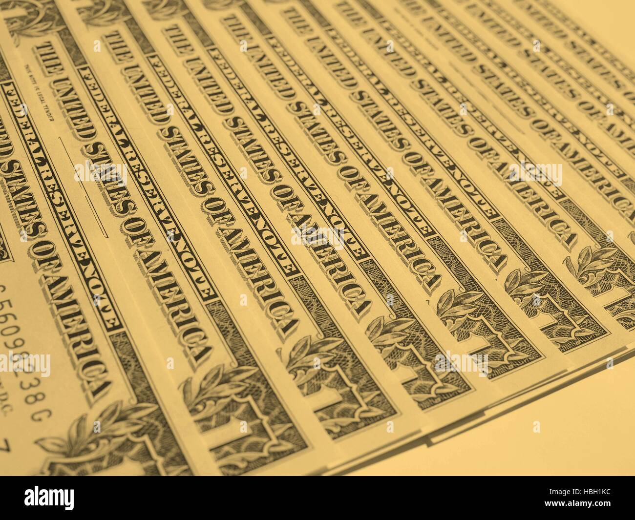 Dollar note 1 dollaro - vintage Foto Stock