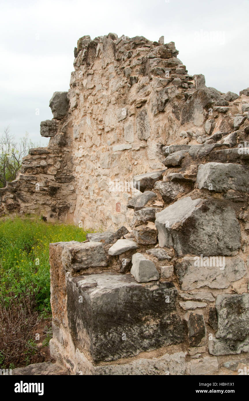 Negozi Quartermasters rovina, Fort McKavett sito storico dello Stato, Texas Foto Stock