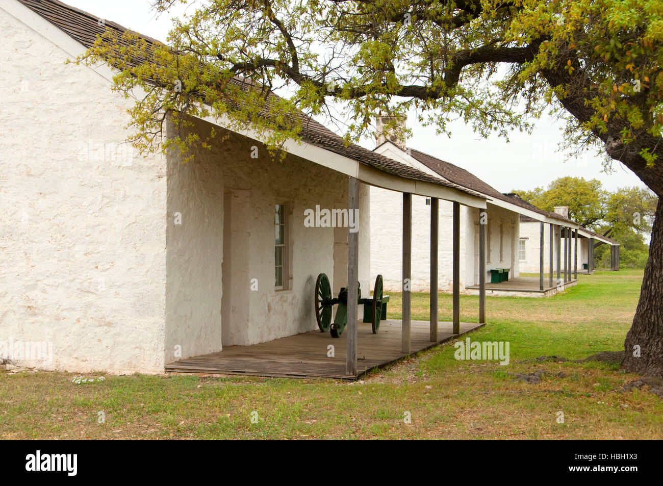 Tenenti fila edificio, Fort McKavett sito storico dello Stato, Texas Foto Stock