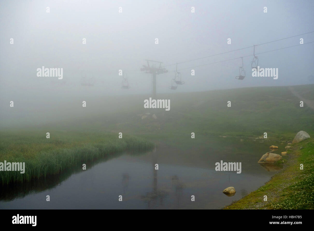 risalita in nebbia Foto Stock
