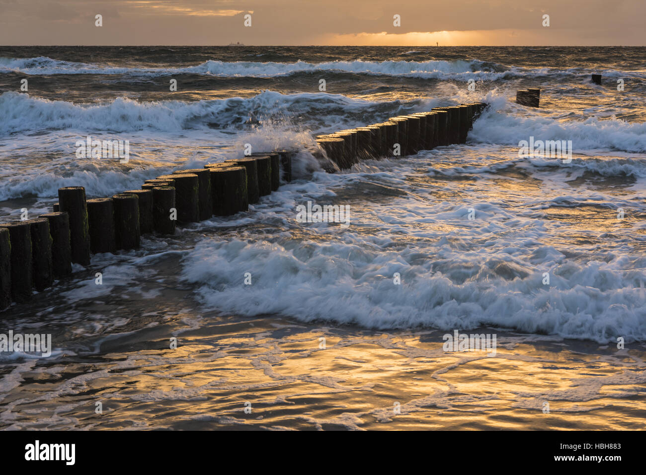 Atmosfera serale, Mar Baltico, Germania Foto Stock