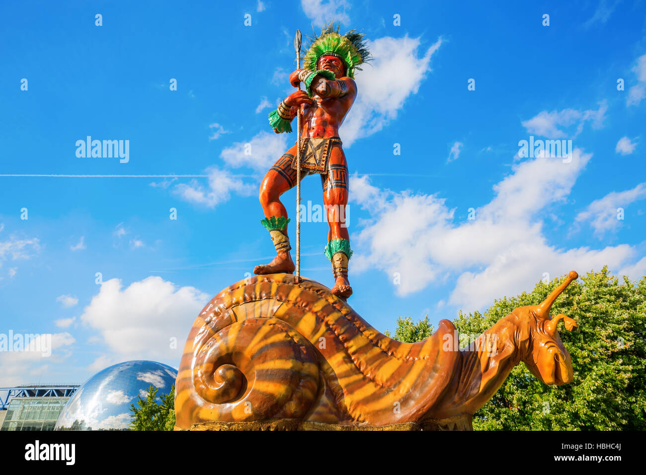 Sculture giganti nel Parc de la Villette, Parigi, Francia Foto Stock