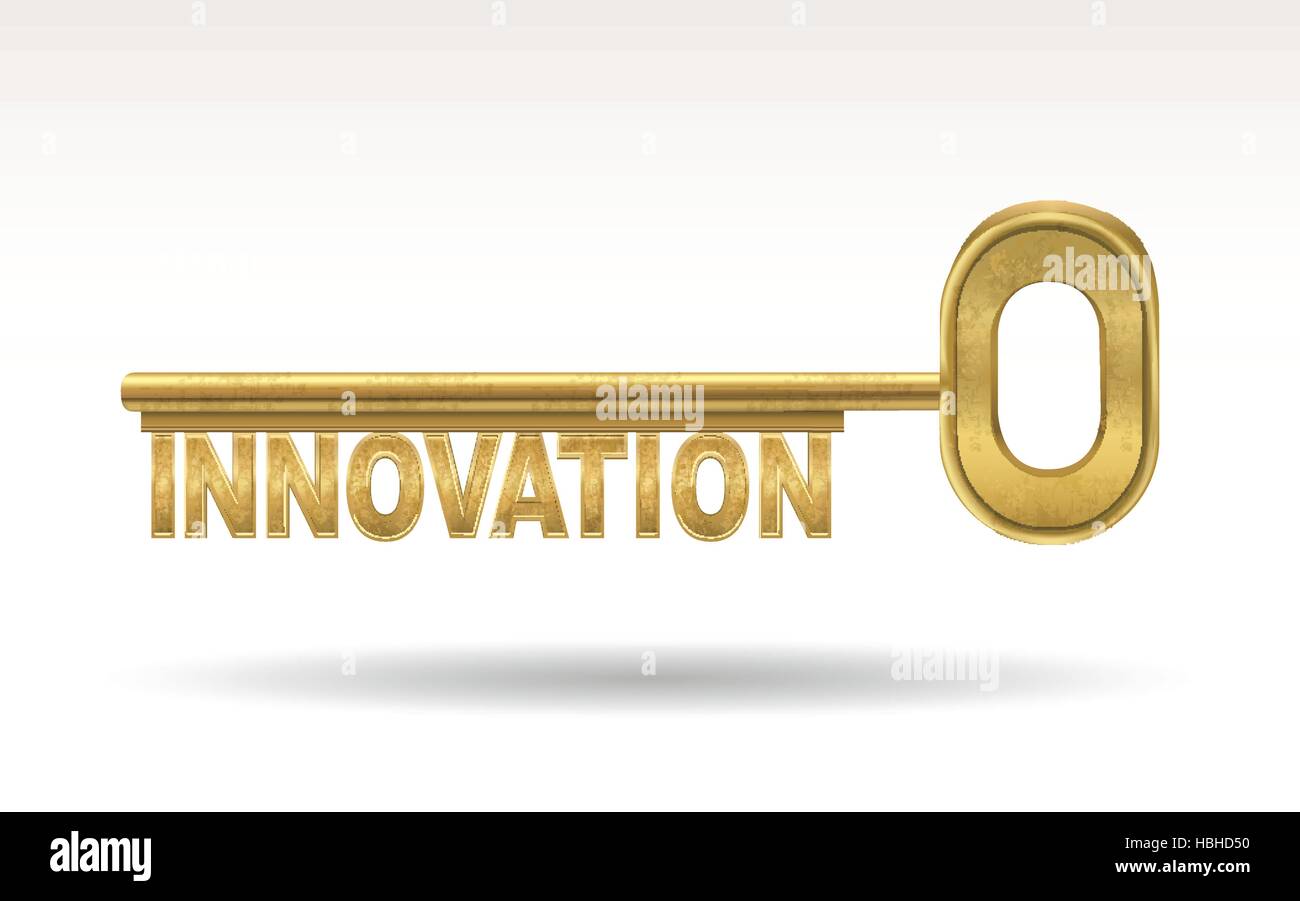 Innovazione - golden key isolati su sfondo bianco Illustrazione Vettoriale