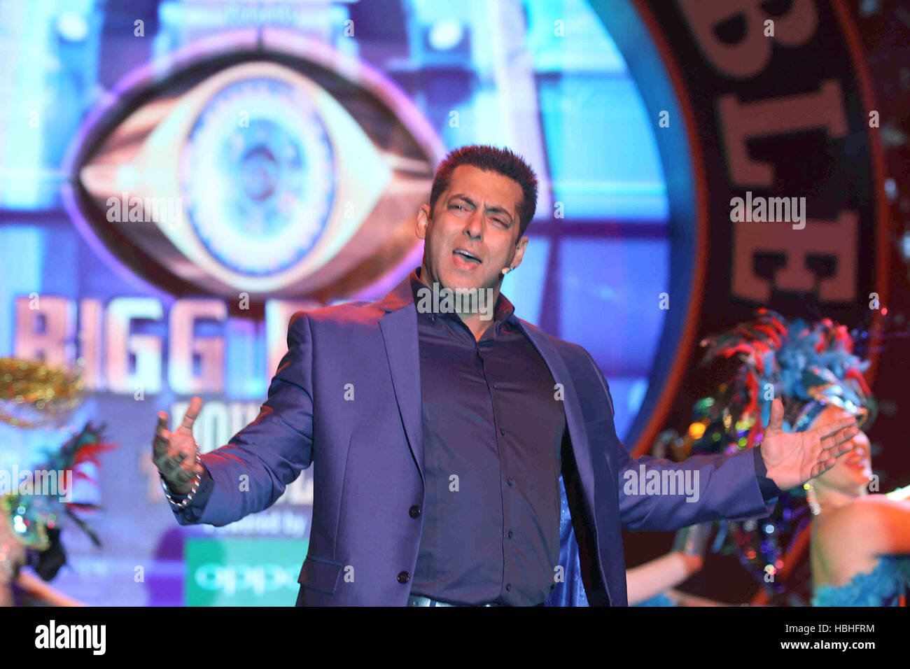 Salman Khan, Abdul Rashid Salim Salman Khan, attore di film indiano, produttore, cantante, personalità televisiva, realty TV show Bigg Boss Stagione 9, Bombay, Mumbai, Maharashtra, India, Asia Foto Stock