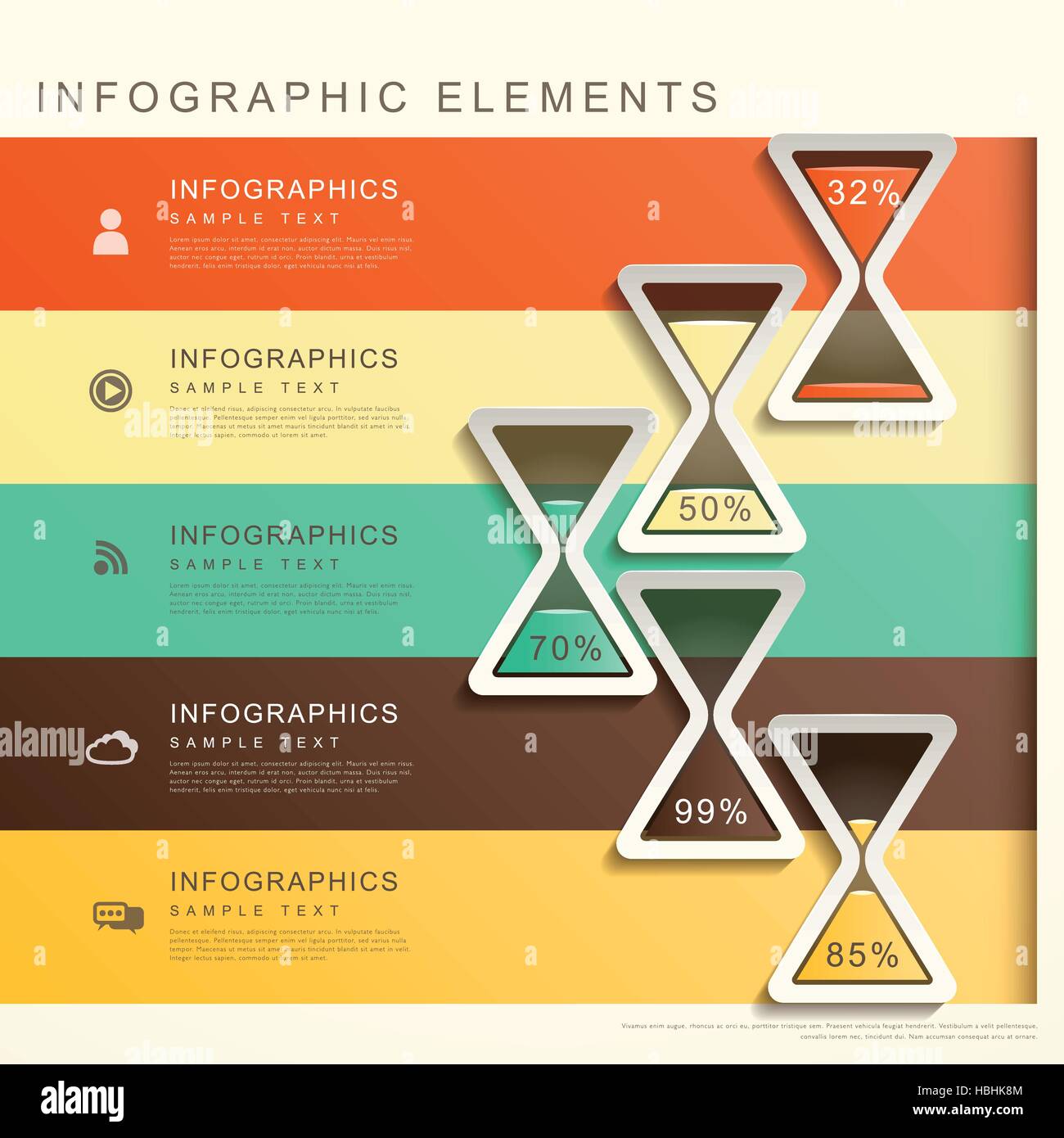 Moderno vettore abstract banner con clessidra elementi infografico Illustrazione Vettoriale