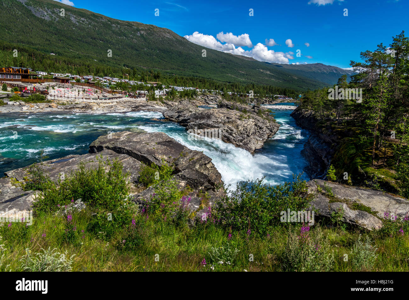 Il fiume selvaggio in Norvegia Foto Stock