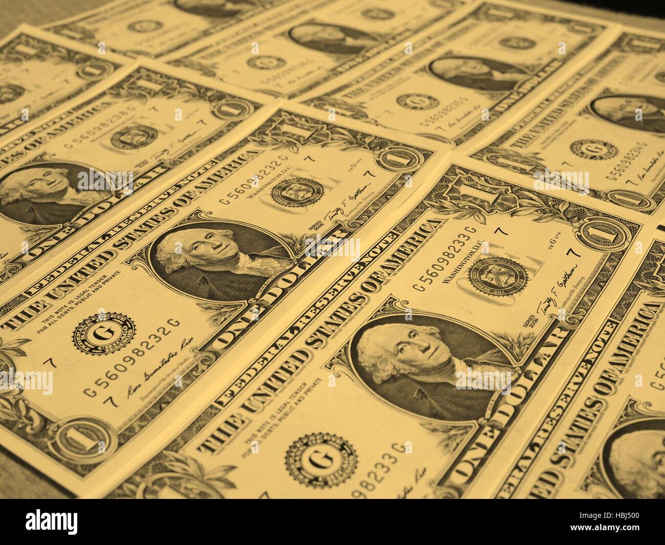 Dollar note 1 dollaro - vintage Foto Stock
